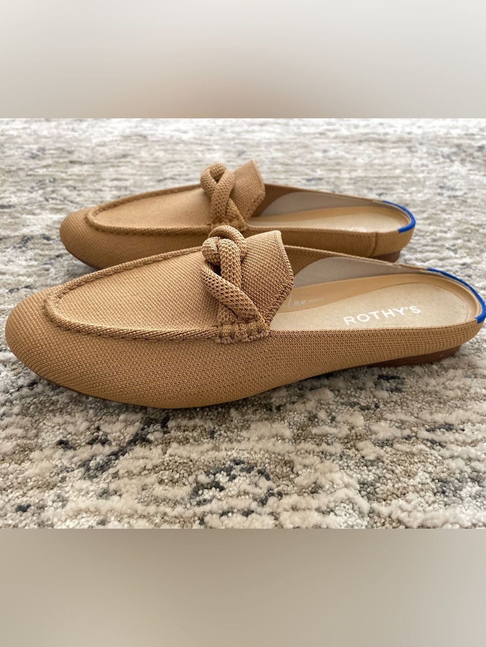 Rothy’s The Loafer Mule Size 7.5 Wren Birdseye Beige - Picture 3 of 7